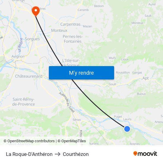 La Roque-D'Anthéron to Courthézon map