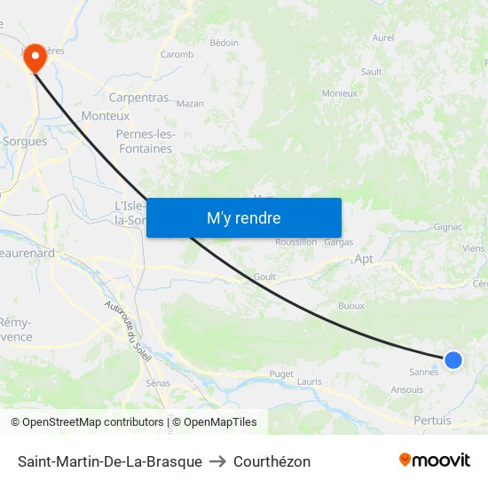 Saint-Martin-De-La-Brasque to Courthézon map