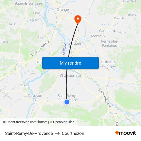 Saint-Rémy-De-Provence to Courthézon map