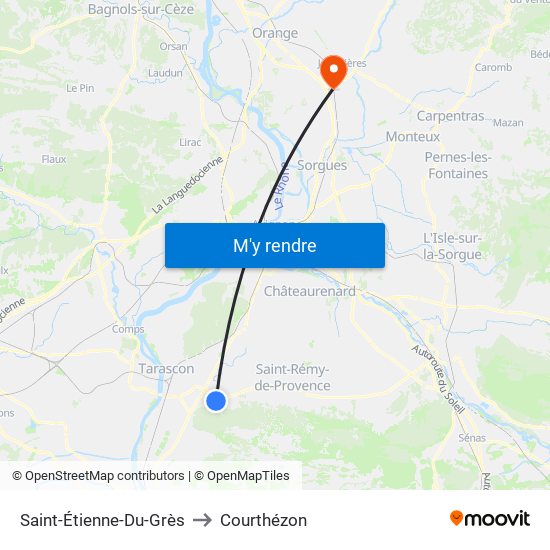 Saint-Étienne-Du-Grès to Courthézon map