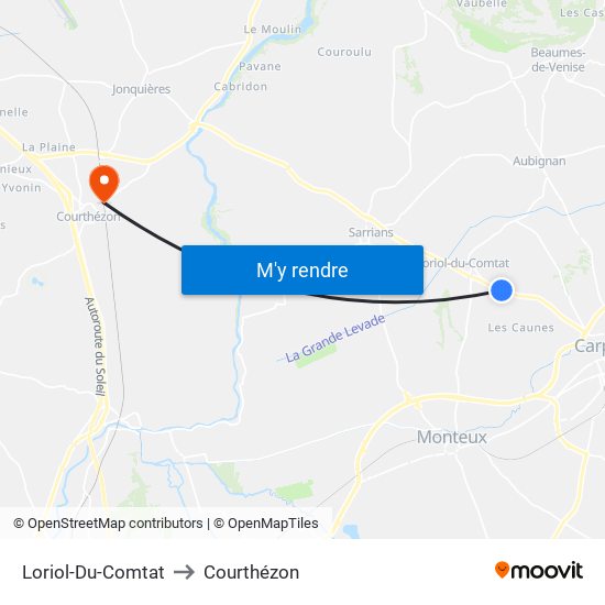 Loriol-Du-Comtat to Courthézon map