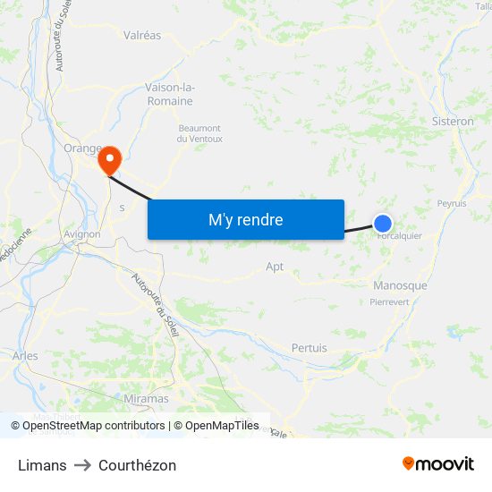 Limans to Courthézon map