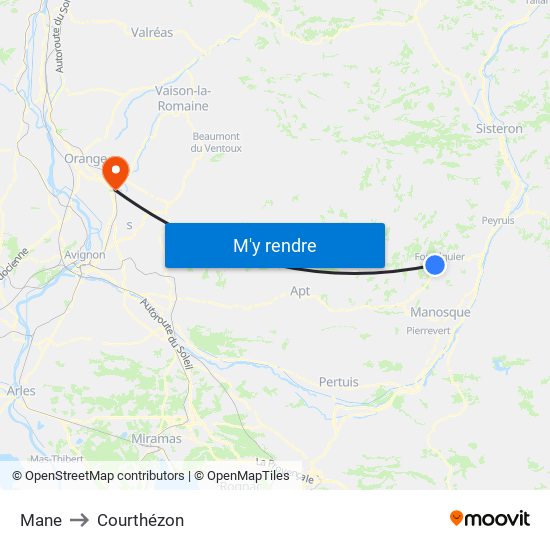 Mane to Courthézon map
