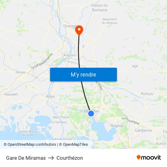 Gare De Miramas to Courthézon map