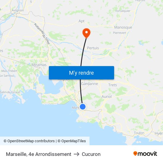 Marseille, 4e Arrondissement to Cucuron map