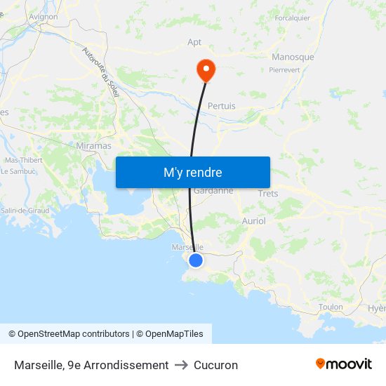Marseille, 9e Arrondissement to Cucuron map