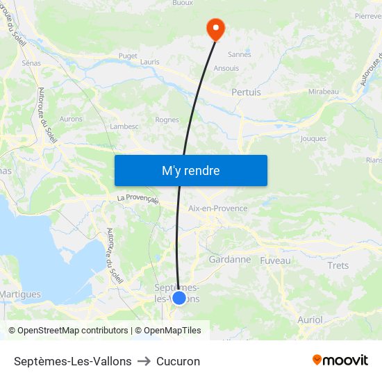 Septèmes-Les-Vallons to Cucuron map