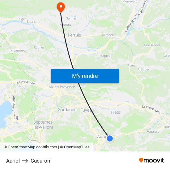 Auriol to Cucuron map