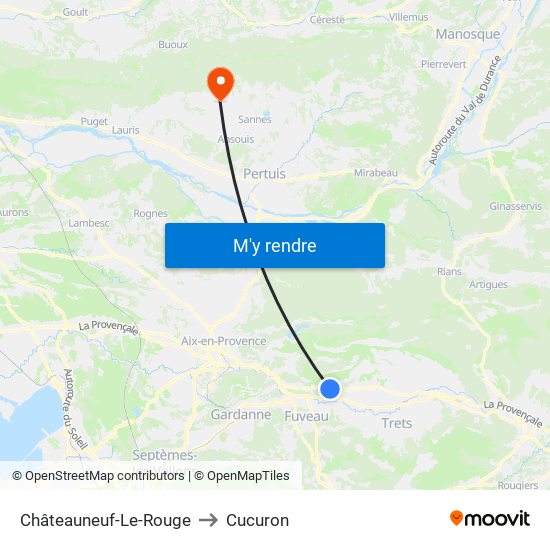 Châteauneuf-Le-Rouge to Cucuron map