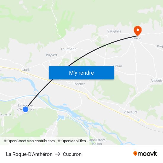 La Roque-D'Anthéron to Cucuron map