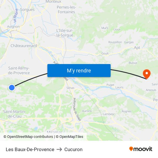 Les Baux-De-Provence to Cucuron map