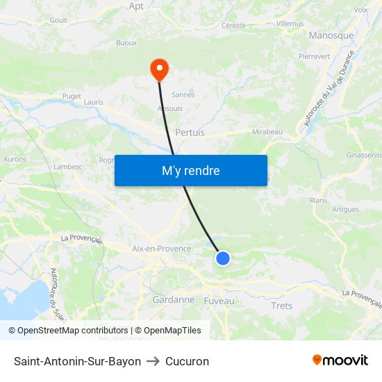 Saint-Antonin-Sur-Bayon to Cucuron map