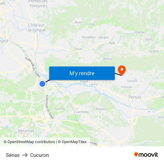 Sénas to Cucuron map