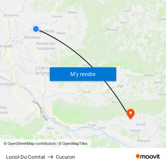 Loriol-Du-Comtat to Cucuron map