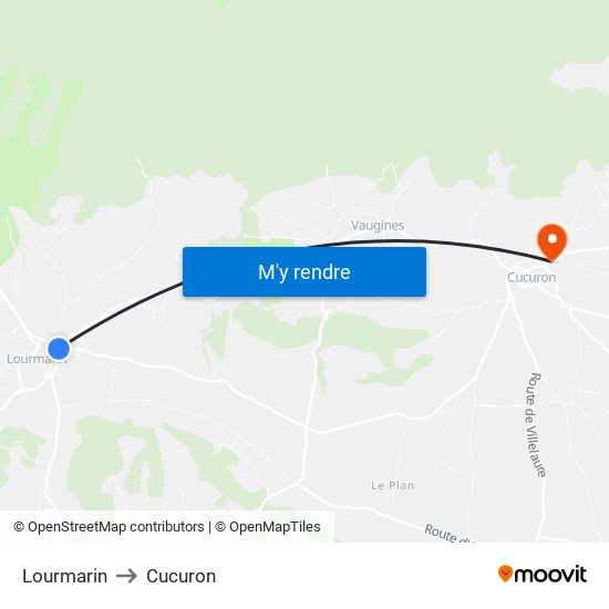 Lourmarin to Cucuron map