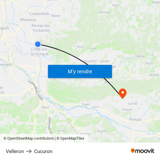 Velleron to Cucuron map