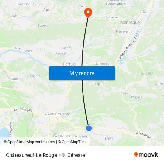 Châteauneuf-Le-Rouge to Céreste map