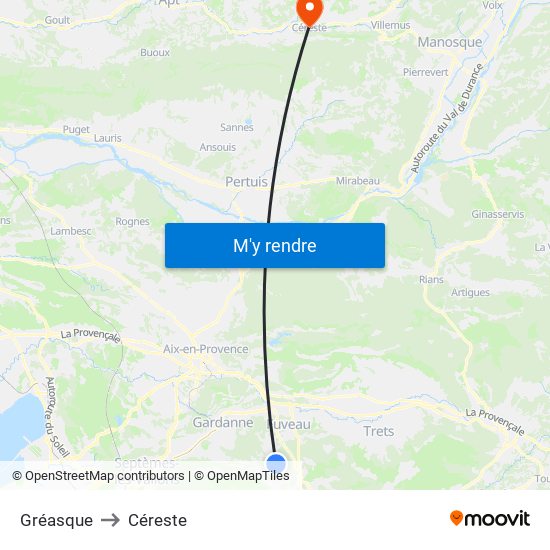 Gréasque to Céreste map