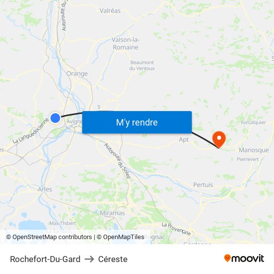 Rochefort-Du-Gard to Céreste map