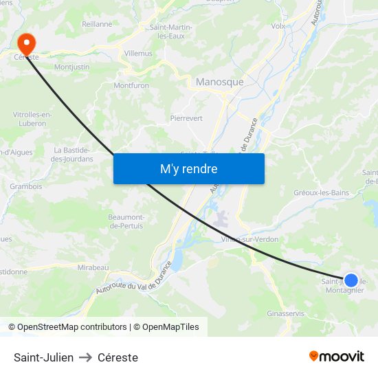 Saint-Julien to Saint-Julien map