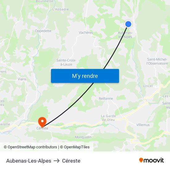 Aubenas-Les-Alpes to Céreste map