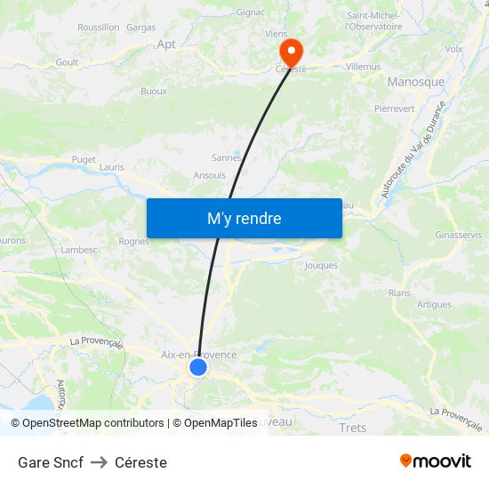 Gare Sncf to Céreste map