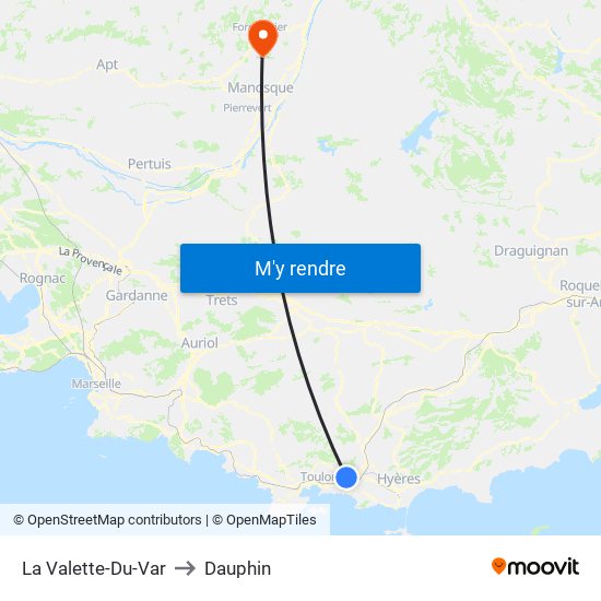 La Valette-Du-Var to Dauphin map