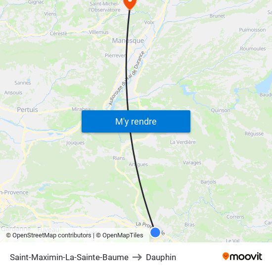 Saint-Maximin-La-Sainte-Baume to Dauphin map
