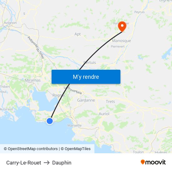 Carry-Le-Rouet to Dauphin map