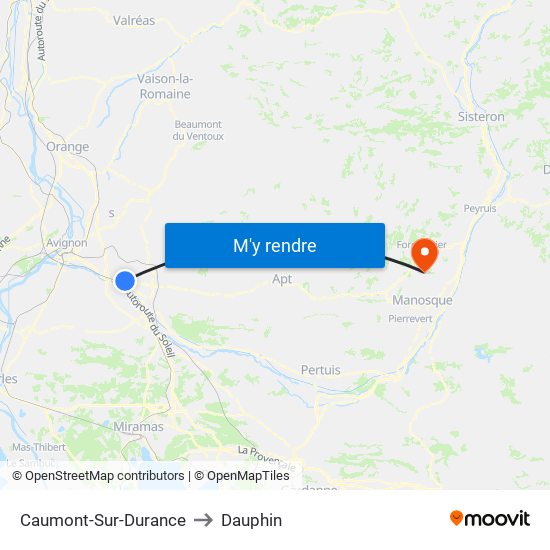 Caumont-Sur-Durance to Dauphin map