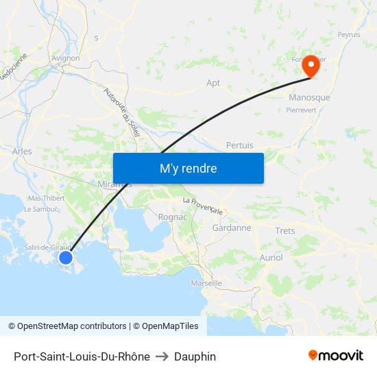 Port-Saint-Louis-Du-Rhône to Dauphin map