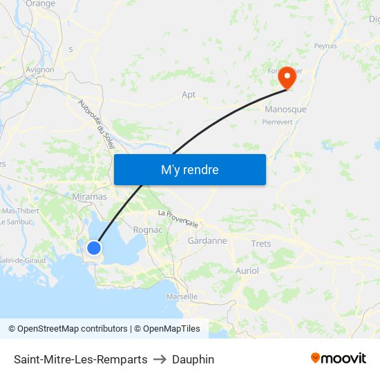 Saint-Mitre-Les-Remparts to Dauphin map