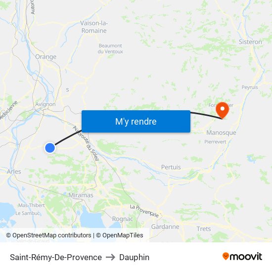 Saint-Rémy-De-Provence to Dauphin map