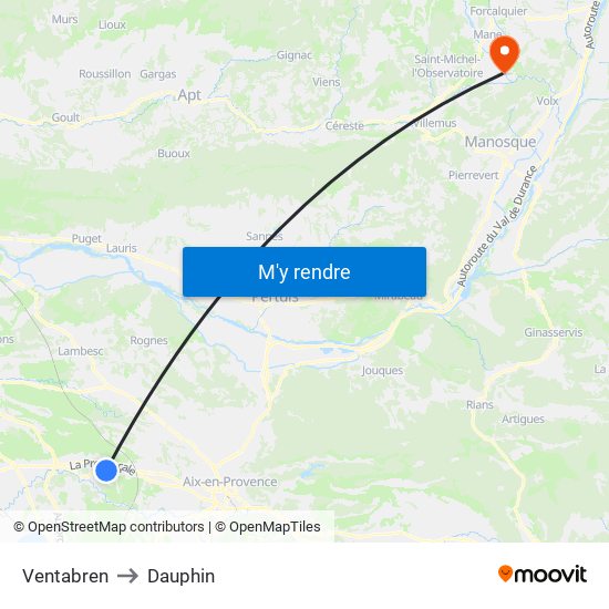 Ventabren to Dauphin map