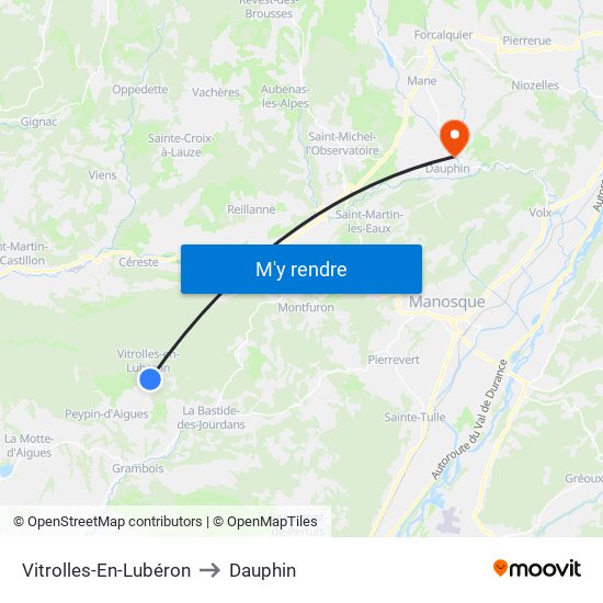Vitrolles-En-Lubéron to Dauphin map