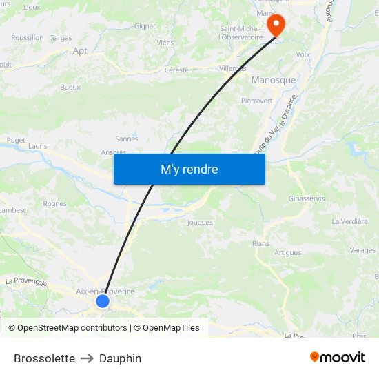 Brossolette to Dauphin map