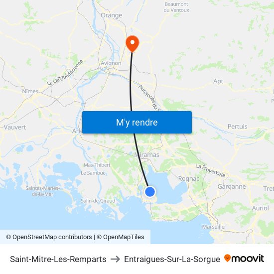 Saint-Mitre-Les-Remparts to Entraigues-Sur-La-Sorgue map