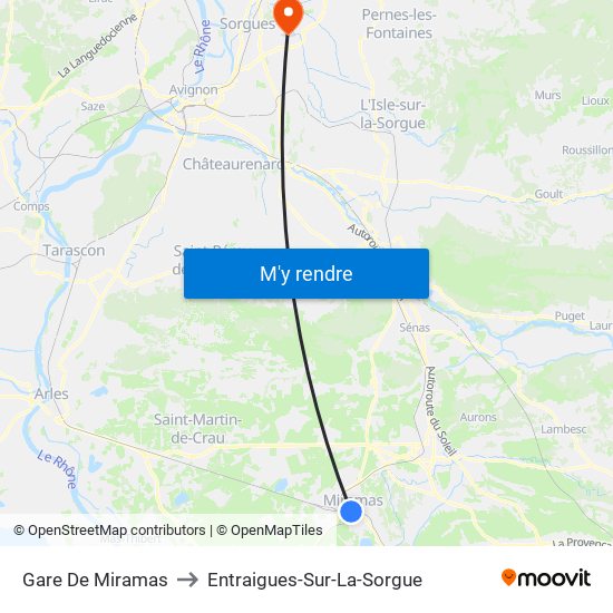 Gare De Miramas to Entraigues-Sur-La-Sorgue map