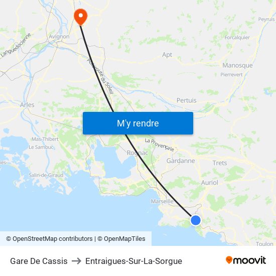 Gare De Cassis to Entraigues-Sur-La-Sorgue map