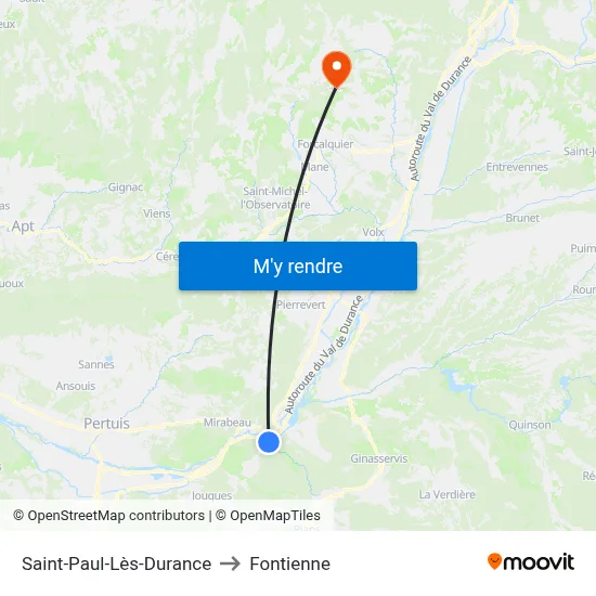 Saint-Paul-Lès-Durance to Fontienne map