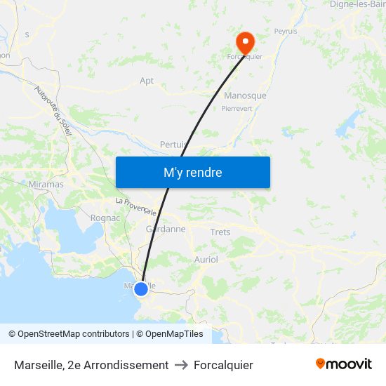 Marseille, 2e Arrondissement to Forcalquier map