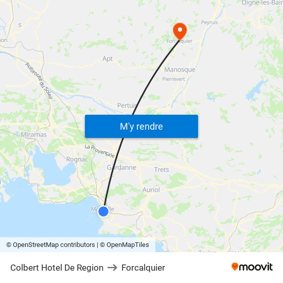 Colbert Hotel De Region to Forcalquier map