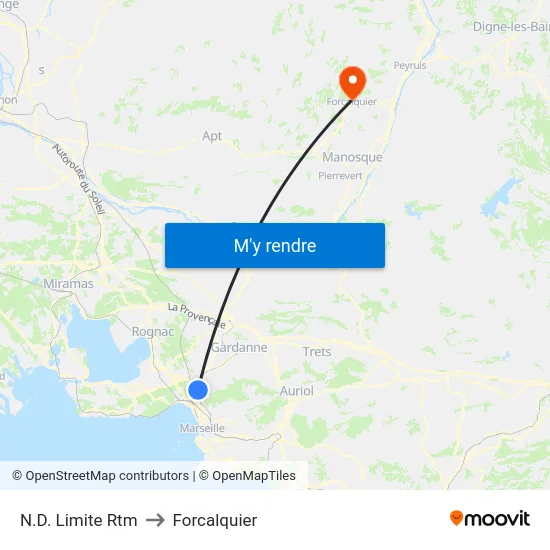 N.D. Limite Rtm to Forcalquier map