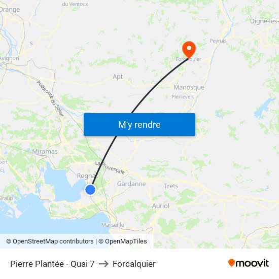 Pierre Plantée - Quai 7 to Forcalquier map