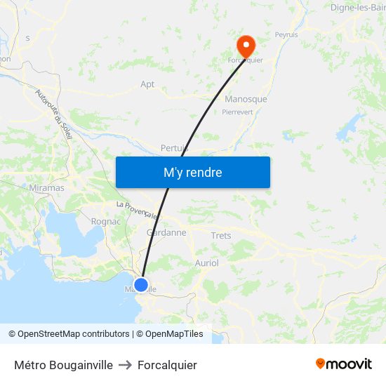 Métro Bougainville to Forcalquier map