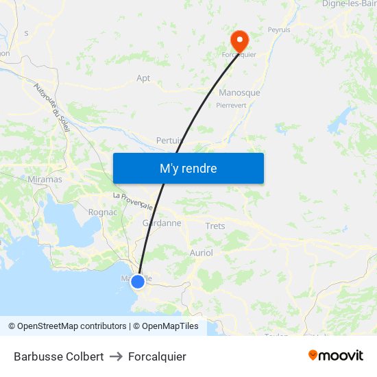 Barbusse Colbert to Forcalquier map