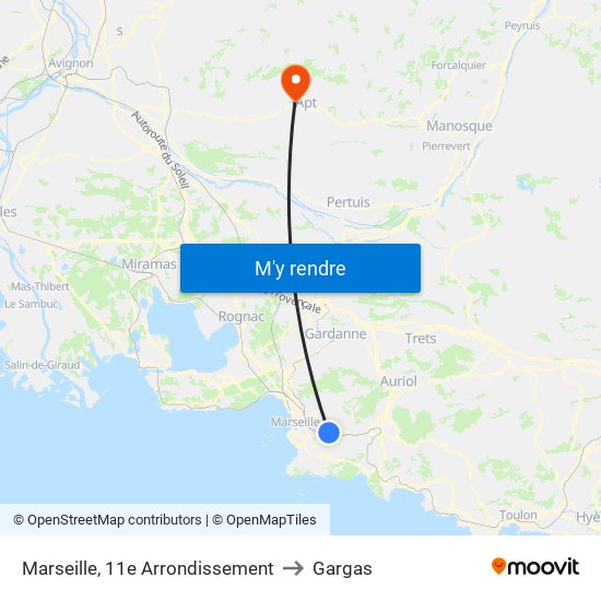 Marseille, 11e Arrondissement to Gargas map