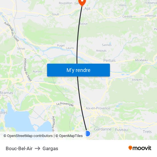 Bouc-Bel-Air to Gargas map