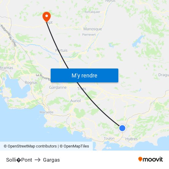 Solli�Pont to Gargas map