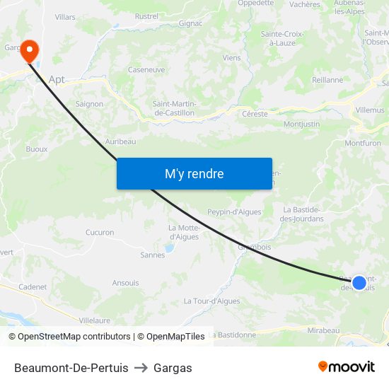 Beaumont-De-Pertuis to Gargas map